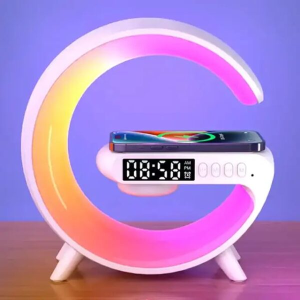 G shape Table Lamp wireless Mobile Charging Digital Clock option