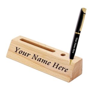 Wooden Pen Holder & Name Plate